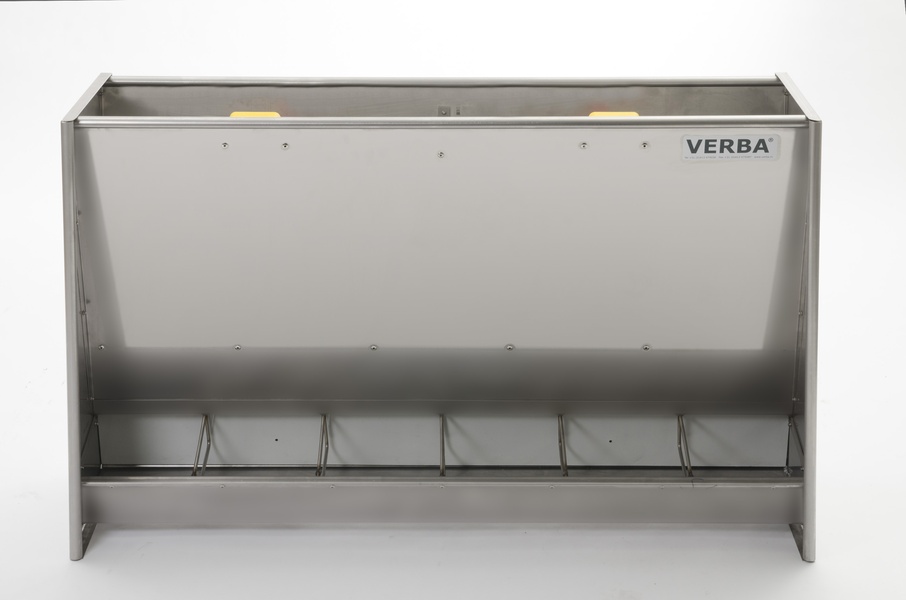 A00-1091 RVS SL673 Mangeoire à aliments secs en acier inoxydable pour porcelets Mangeoire en acier inoxydable pour les porcelets (aliments secs)