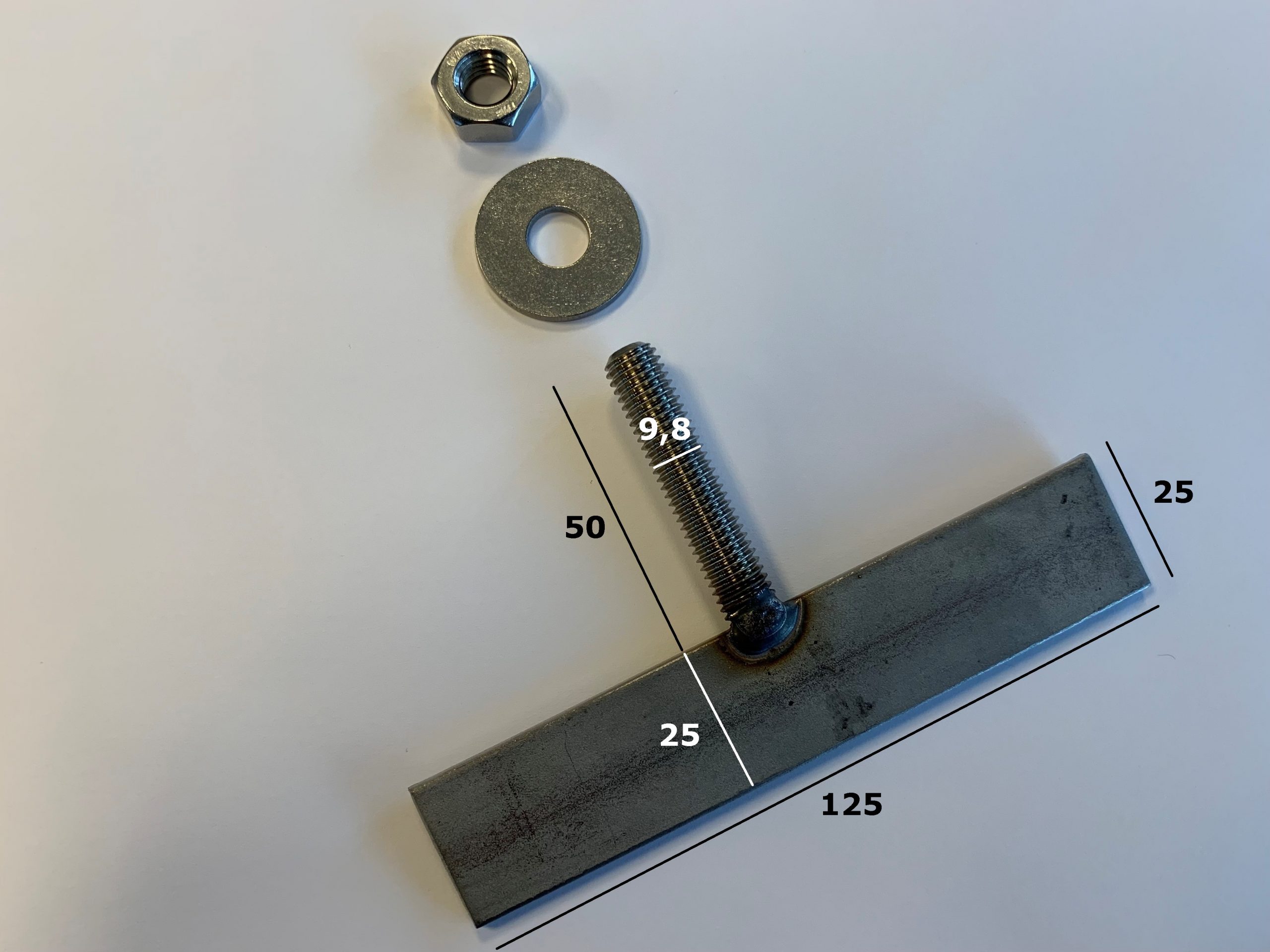 Ancrage pour treillis M10x50 - Dimensions fixation pour grille M10x50 avec matériel de fixation