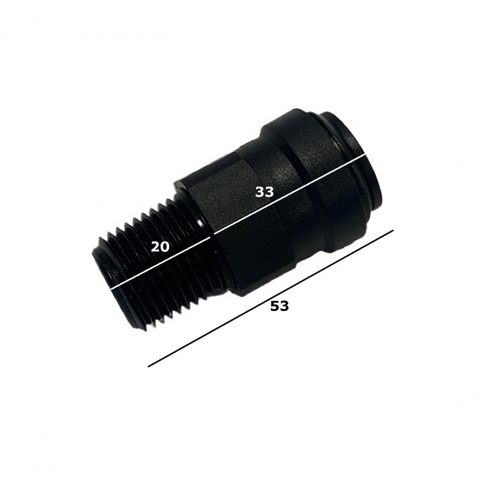 Raccord rapide 15 mm vers 1/2" pour chauffage au sol raccord rapide pour chauffage au sol, 15 mm vers 1/2"